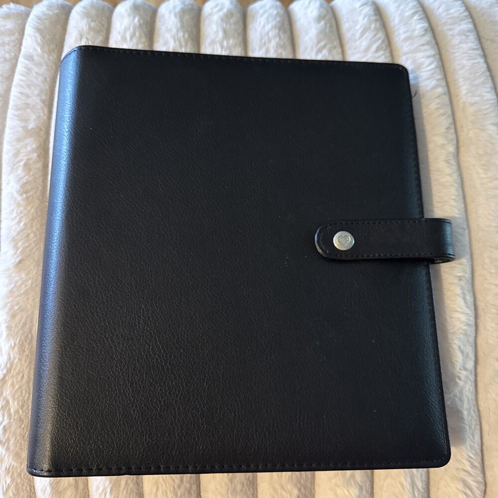 The Happy Planner Binder Cover Black With Blk White Stripes Snap Closure Journal